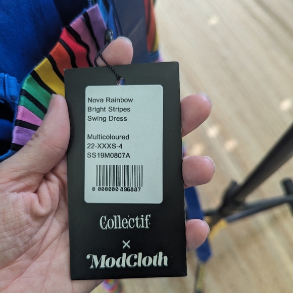 Collectif X Modcloth Rainbow Bright Stripes Nova Dress XXS - Picture 6 of 6